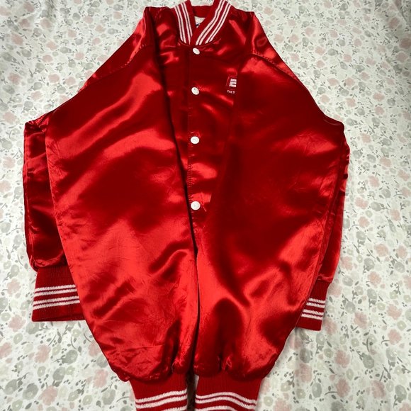 Vintage ESPN Pyramid Red Satin Bomber Jacket Size Medium (Unisex) - Picture 16 of 16